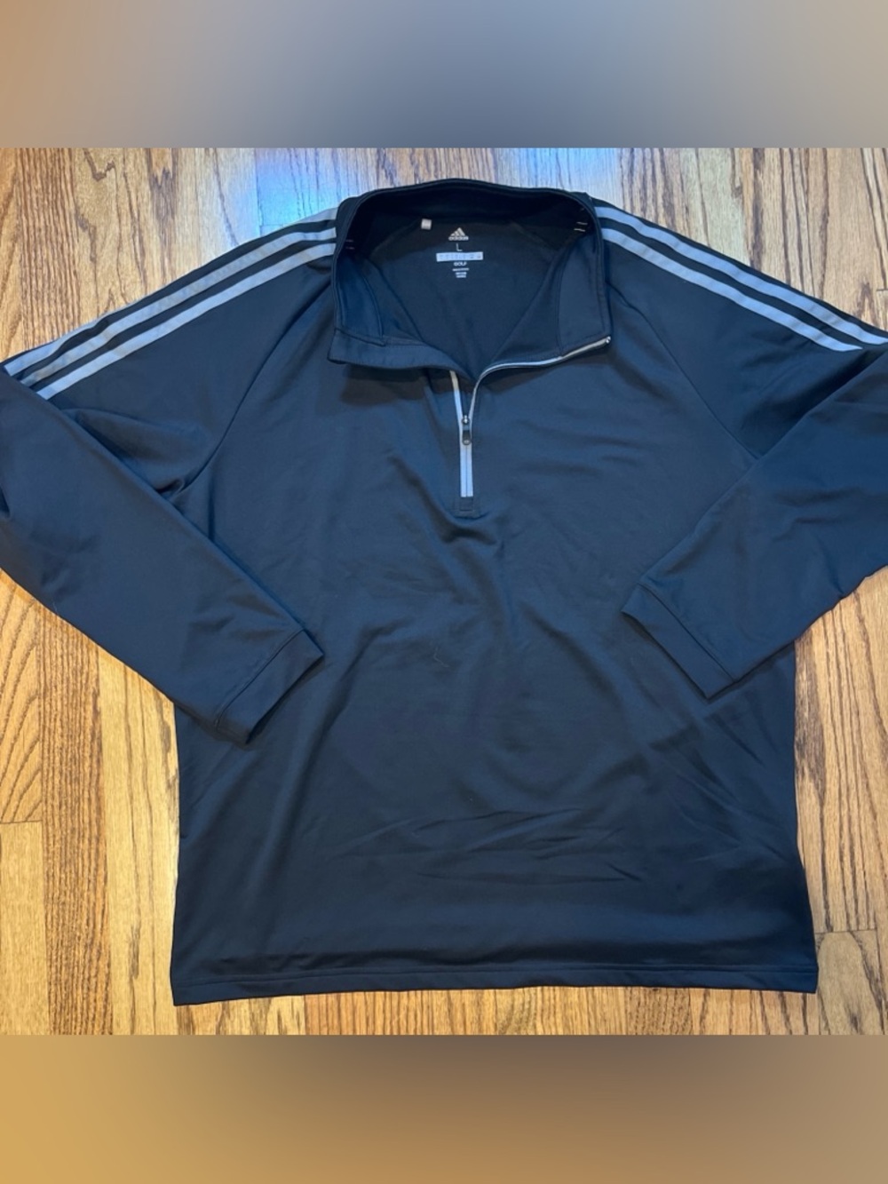 Adidas Golf Mens 1/4 Zip Pullover Long Sleeve Black Athletic Sweatshirt L Gorp